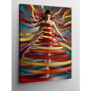 Kanvas Tablo Şerit Şeklinde Kıyafet 70x100 cm