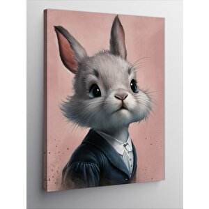 Kanvas Tablo Takım Elbiseli Tavşan 70x100 cm