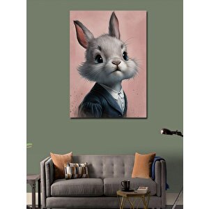 Kanvas Tablo Takım Elbiseli Tavşan 70x100 cm