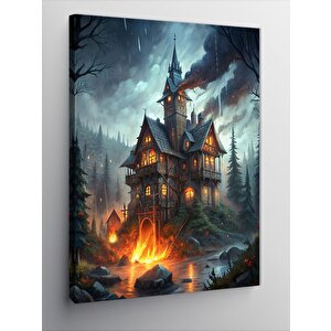 Kanvas Tablo Ormandaki Mistik Şato 100x140 cm