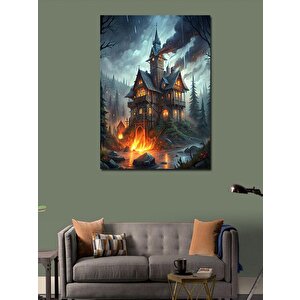 Kanvas Tablo Ormandaki Mistik Şato 100x140 cm