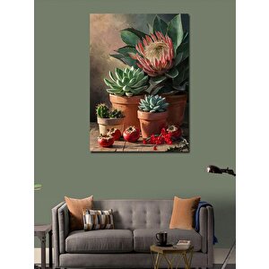 Kanvas Tablo Balkondaki Renkli Kaktüsler 100x140 cm