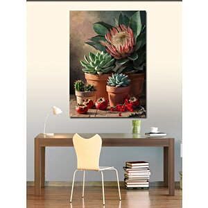 Kanvas Tablo Balkondaki Renkli Kaktüsler 100x140 cm
