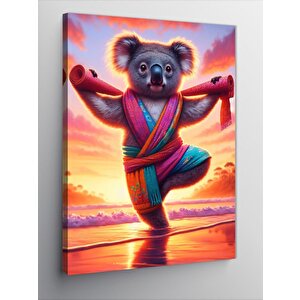 Kanvas Tablo Yoga Yapan Koala