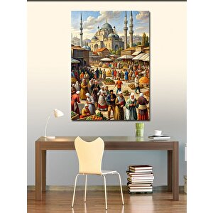 Kanvas Tablo Osmanlı Zamanı Pazar 100x140 cm