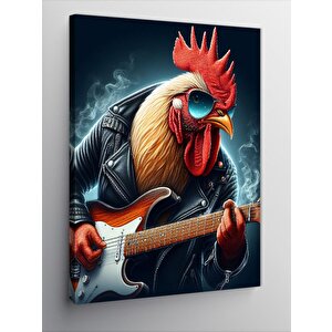 Kanvas Tablo Gitar Çalan Horoz 50x70 cm