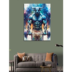 Kanvas Tablo Vücut Çalışan Boğa 70x100 cm