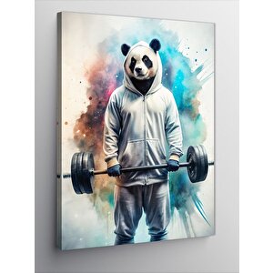 Kanvas Tablo Halter Kaldıran Panda 70x100 cm