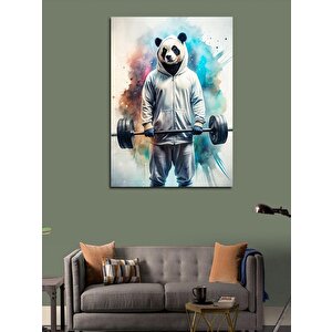 Kanvas Tablo Halter Kaldıran Panda 70x100 cm