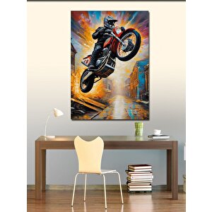 Kanvas Tablo Cross Motosiklet 50x70 cm