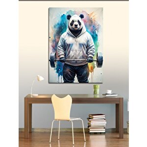 Kanvas Tablo Halterci Panda 50x70 cm