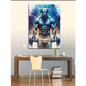 Kanvas Tablo Vücut Çalışan Boğa 100x140 cm