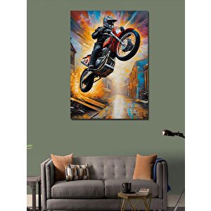 Kanvas Tablo Cross Motosiklet 70x100 cm