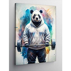 Kanvas Tablo Halterci Panda 100x140 cm