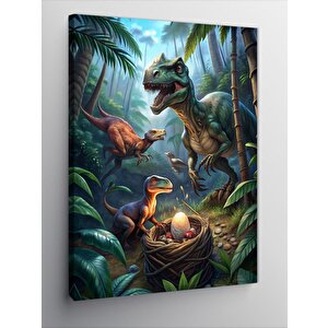 Kanvas Tablo Dinozorlar Ve Yumurta 70x100 cm