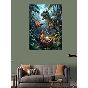 Kanvas Tablo Dinozorlar Ve Yumurta 70x100 cm