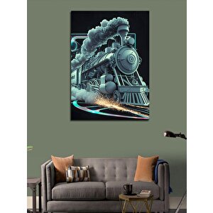 Kanvas Tablo Buharlı Tren 100x140 cm