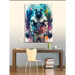 Kanvas Tablo Halter Kaldıran Boğa 70x100 cm