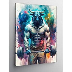 Kanvas Tablo Halter Kaldıran Boğa 50x70 cm