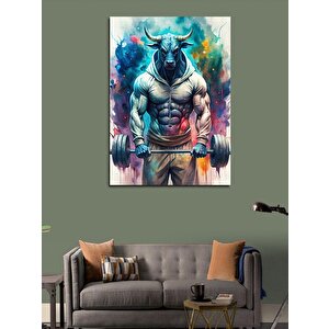 Kanvas Tablo Halter Kaldıran Boğa 50x70 cm