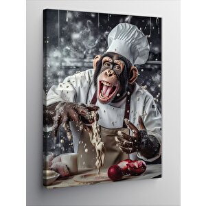 Kanvas Tablo Aşçı Maymun 70x100 cm