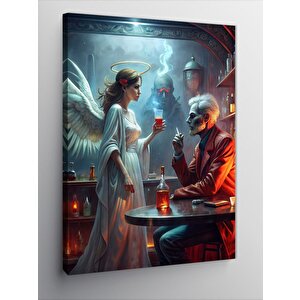 Kanvas Tablo Melek Ve Şeytan Temsili 70x100 cm