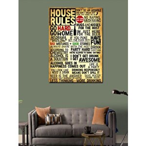 Kanvas Tablo Evin Kuralları 70x100 cm