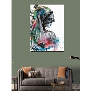 Kanvas Tablo Beyaz Tüller İçindeki Gelin 70x100 cm