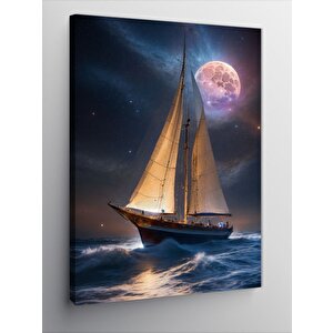 Kanvas Tablo Dolunay Da Yelkenli 70x100 cm