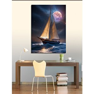 Kanvas Tablo Dolunay Da Yelkenli 70x100 cm