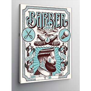 Kanvas Tablo Berber Dükkanı İçin 100x140 cm