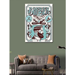 Kanvas Tablo Berber Dükkanı İçin 100x140 cm