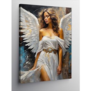 Kanvas Tablo Beyaz Elbiseli Melek 50x70 cm