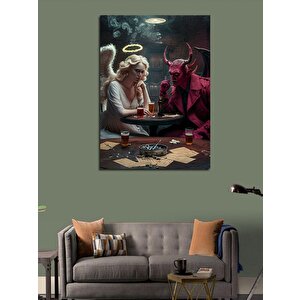 Kanvas Tablo Şeytan Ve Melek 50x70 cm