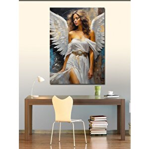 Kanvas Tablo Beyaz Elbiseli Melek 70x100 cm