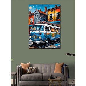 Kanvas Tablo Retro Minibüs 50x70 cm
