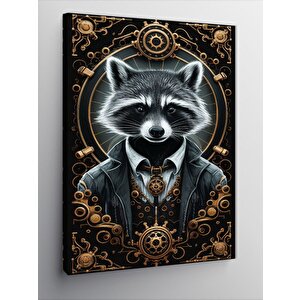 Kanvas Tablo Takım Elbiseli Tamirci Rakun 70x100 cm