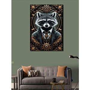 Kanvas Tablo Takım Elbiseli Tamirci Rakun 70x100 cm