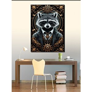 Kanvas Tablo Takım Elbiseli Tamirci Rakun 100x140 cm
