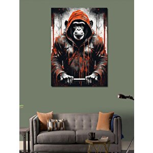 Kanvas Tablo Kaslı Şempanze 100x140 cm