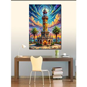 Kanvas Tablo İzmir Saat Kulesi Çizimi 50x70 cm