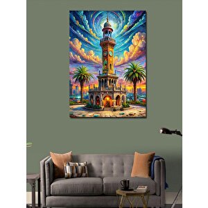 Kanvas Tablo İzmir Saat Kulesi Çizimi 100x140 cm
