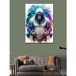 Kanvas Tablo Vücut Çalışan Maymun 50x70 cm