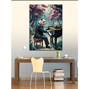 Kanvas Tablo Piyano Çalan Panda 100x140 cm