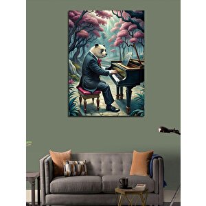 Kanvas Tablo Piyano Çalan Panda 50x70 cm