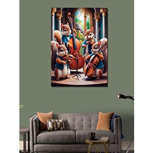 Kanvas Tablo Müzik Yapan Sincaplar 70x100 cm