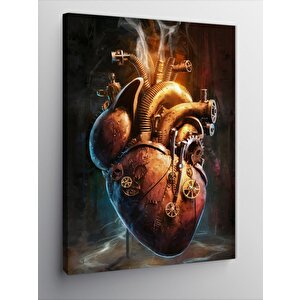 Kanvas Tablo Mekanik Kalp 50x70 cm