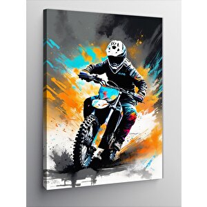 Kanvas Tablo Cross Motosiklet 100x140 cm