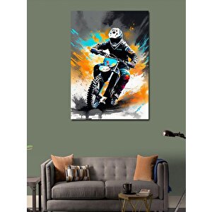 Kanvas Tablo Cross Motosiklet 100x140 cm