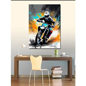 Kanvas Tablo Cross Motosiklet 100x140 cm